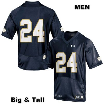 Notre Dame Fighting Irish Men's Tommy Tremble #24 Navy Under Armour No Name Authentic Stitched Big & Tall College NCAA Football Jersey VKZ7599PK